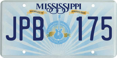 MS license plate JPB175