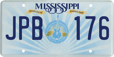 MS license plate JPB176