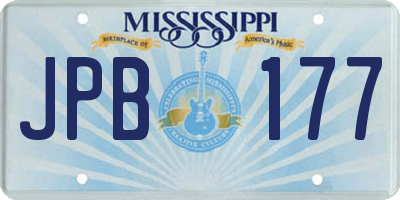 MS license plate JPB177