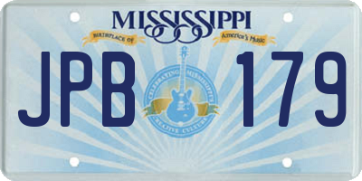 MS license plate JPB179