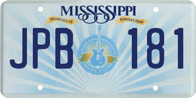 MS license plate JPB181