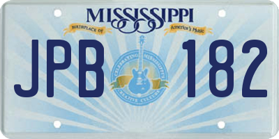 MS license plate JPB182
