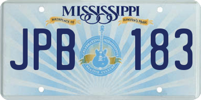 MS license plate JPB183