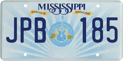 MS license plate JPB185