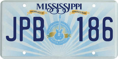 MS license plate JPB186