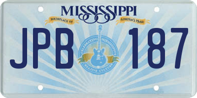 MS license plate JPB187