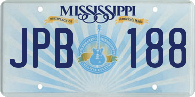 MS license plate JPB188