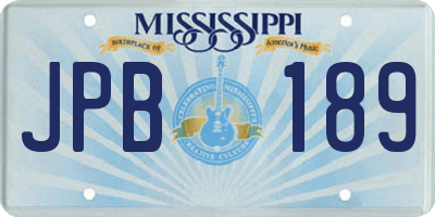 MS license plate JPB189