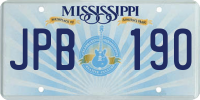 MS license plate JPB190