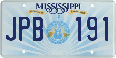 MS license plate JPB191