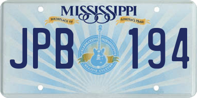 MS license plate JPB194