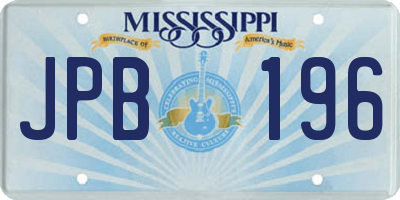 MS license plate JPB196