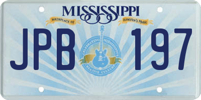 MS license plate JPB197
