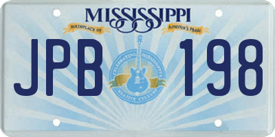 MS license plate JPB198