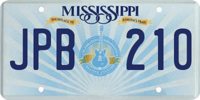 MS license plate JPB210