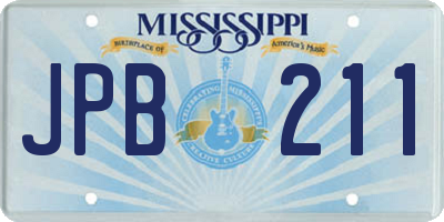 MS license plate JPB211