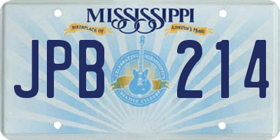 MS license plate JPB214