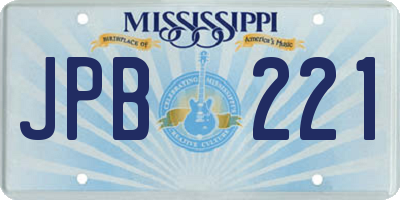 MS license plate JPB221
