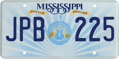 MS license plate JPB225