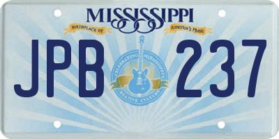 MS license plate JPB237
