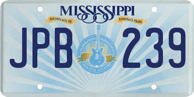MS license plate JPB239