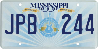 MS license plate JPB244