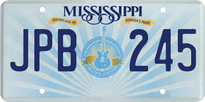 MS license plate JPB245
