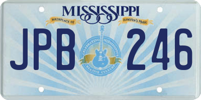 MS license plate JPB246