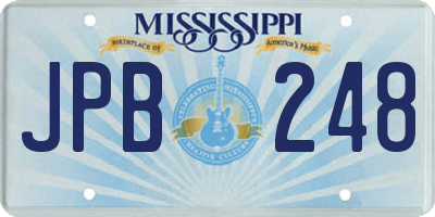 MS license plate JPB248