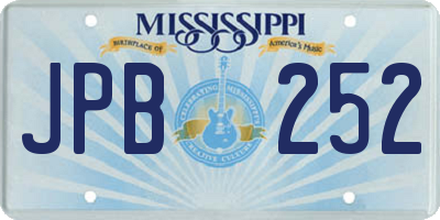 MS license plate JPB252