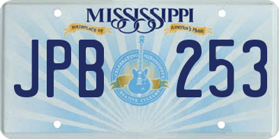 MS license plate JPB253