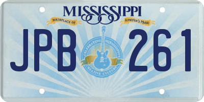 MS license plate JPB261