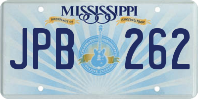 MS license plate JPB262