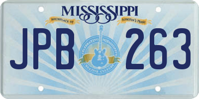 MS license plate JPB263