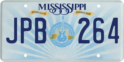 MS license plate JPB264