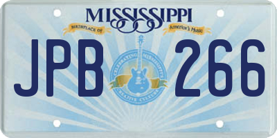 MS license plate JPB266