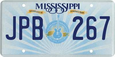 MS license plate JPB267
