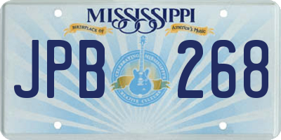 MS license plate JPB268