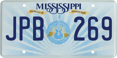 MS license plate JPB269