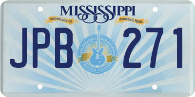 MS license plate JPB271