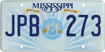 MS license plate JPB273