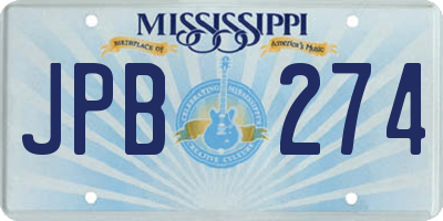 MS license plate JPB274