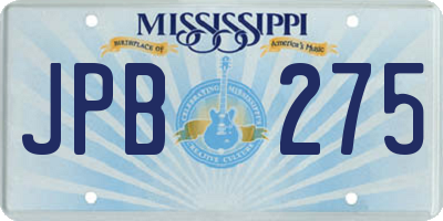 MS license plate JPB275