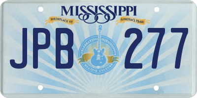 MS license plate JPB277