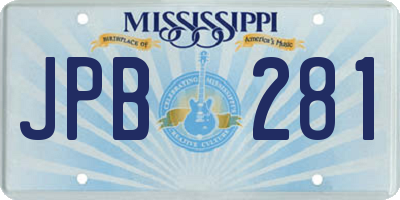 MS license plate JPB281