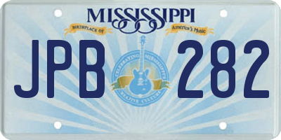 MS license plate JPB282