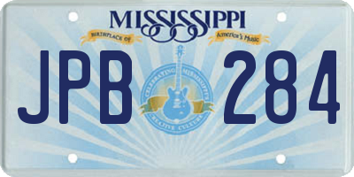 MS license plate JPB284
