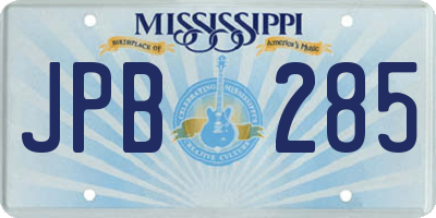 MS license plate JPB285