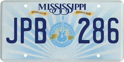 MS license plate JPB286