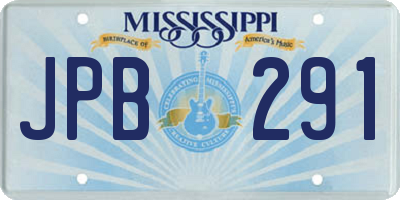 MS license plate JPB291